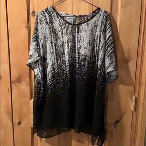 Swim coverup or blouse Sheer. Slots on sleeves